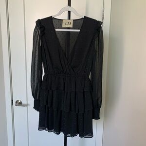 Black Semi Sheer Mini Dress